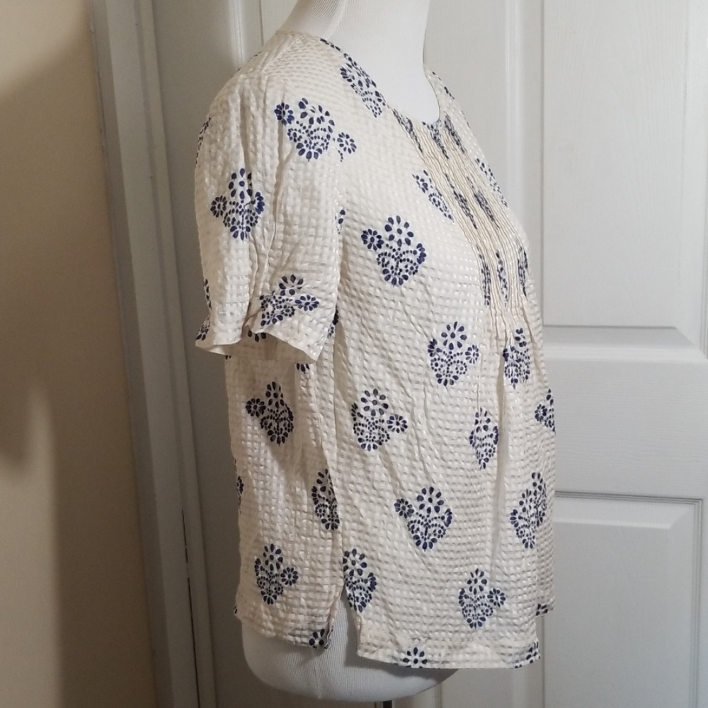 Madewell floral stamp pintuck top - Picture 4 of 9